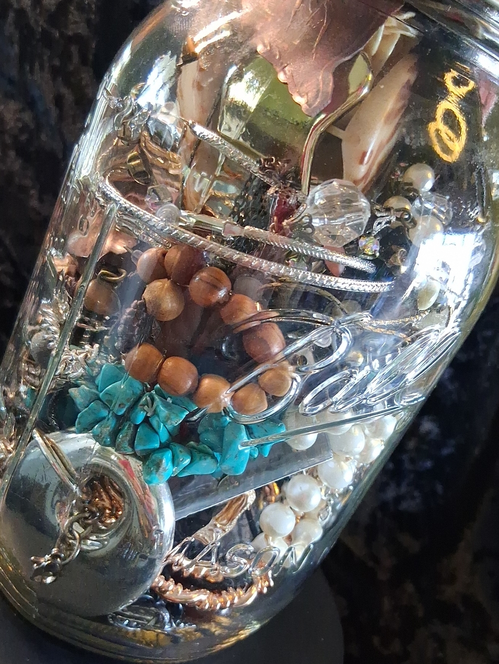 Turquoise Chip & Wood Bead Bracelet Set - Women Jewelry